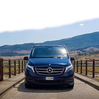 Exclusive Mercedes van traveling from Amalfi to south Italy